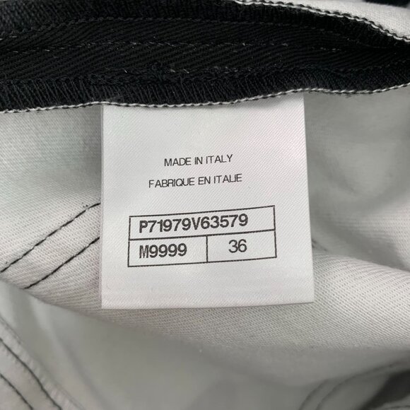 Chanel Black Denim Jeans With White Graphic Print & Button Detail - Picture 8 of 8